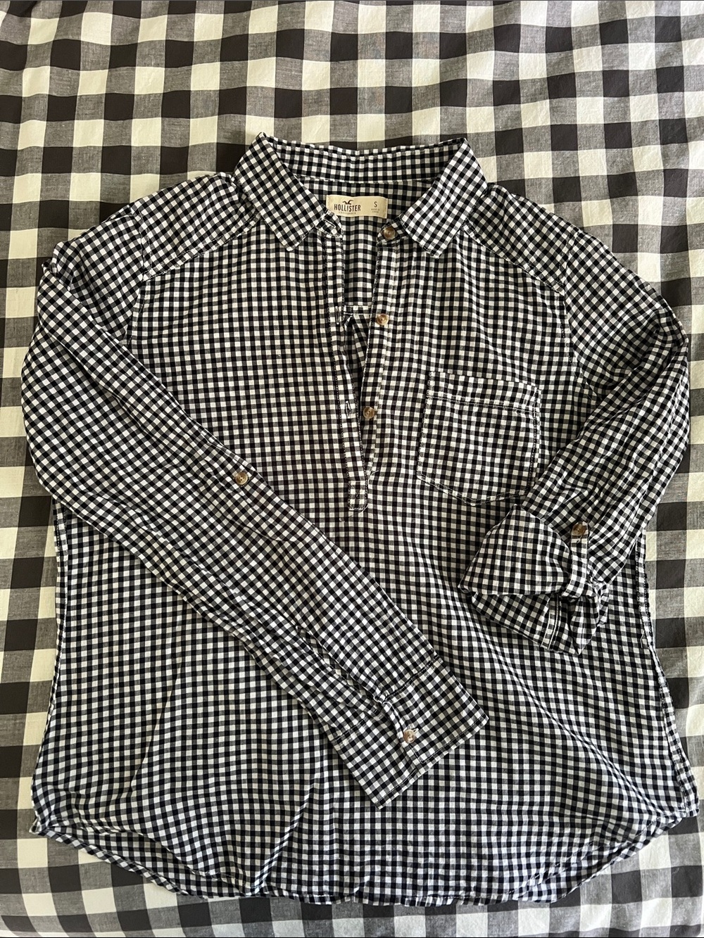 Hollister gingham button shirt